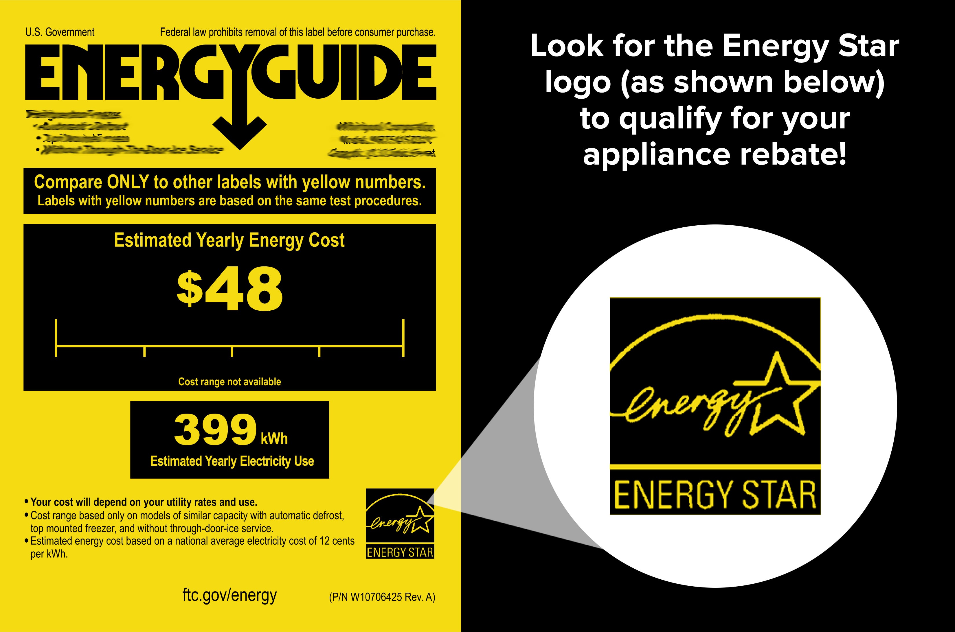 energy guide sample sticker